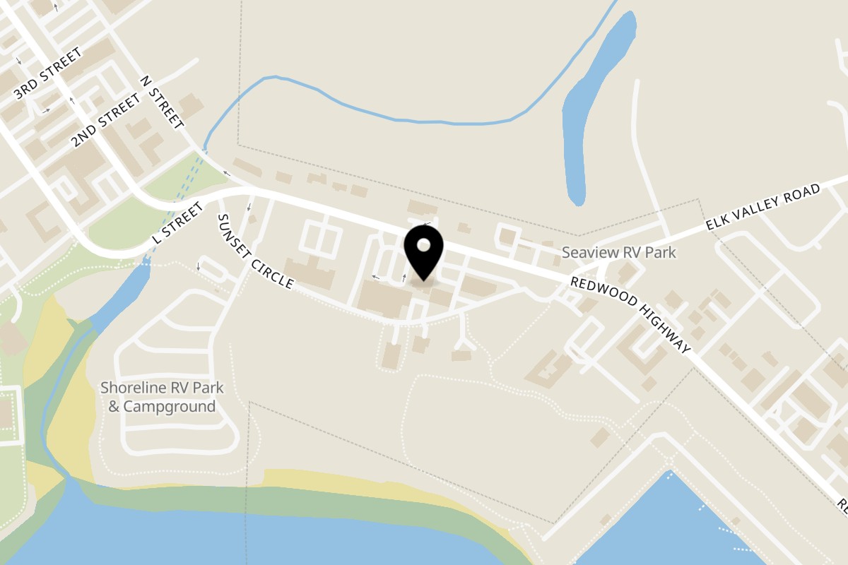 Map showing the location of Pepper's on 308 US-101 in Crescent City